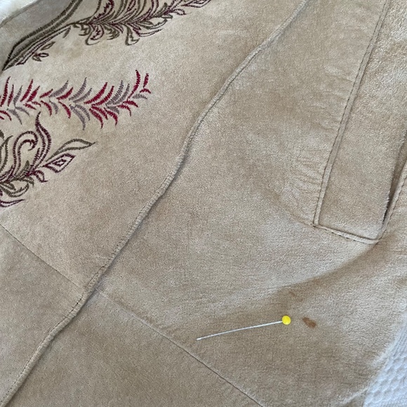 EXPRESS Embroidery & Faux Fur Lined Midi Suede Coat Penny Lane Style| Xsml & Sml - Picture 16 of 16